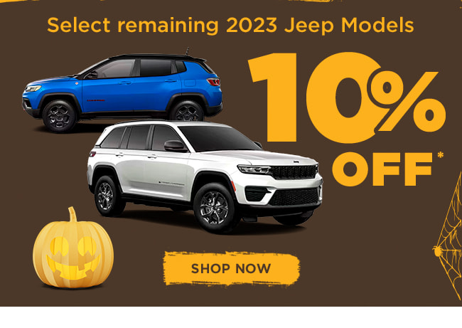 10% Off select remaining 2023 Jeep Models