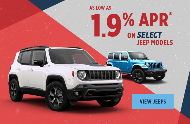 As low as 1.9% APR on select Jeep models