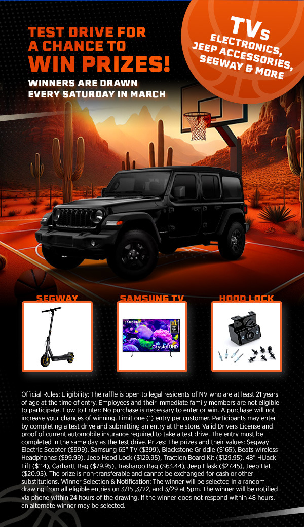 Test Drive for a Chance to Win Prizes