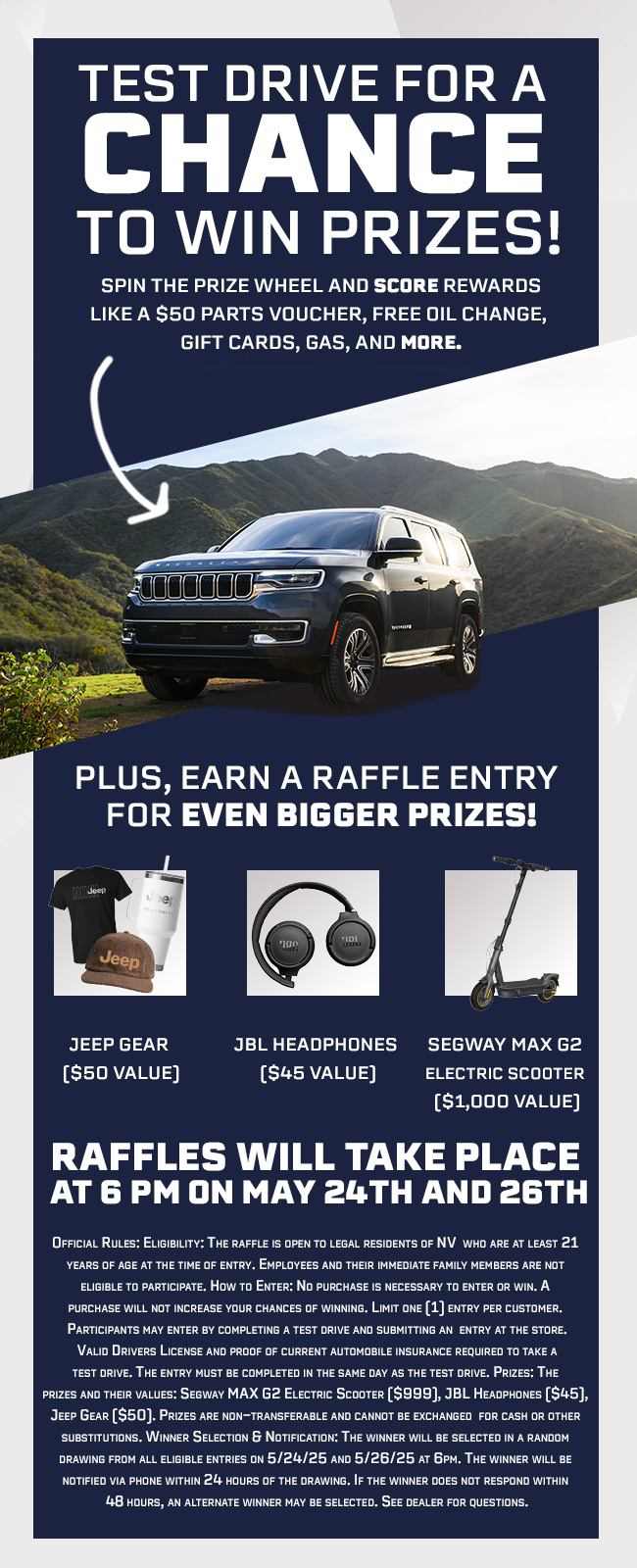 TEST DRIVE FOR CHANGE TO WIN!
