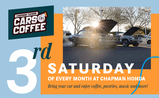 Cars and Coffee, 3rd Saturday of every month at Chapman Honda
