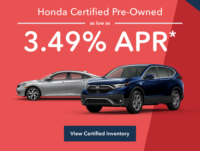 Honda CPO as low as 3.49% APR