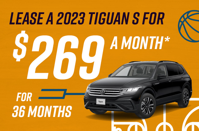 Lease a 2023 Tiguan S for $269/mo for 36 months