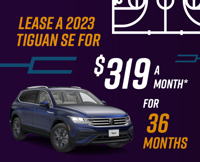 Lease a 2023 Tiguan SE for $319/mo for 36 months