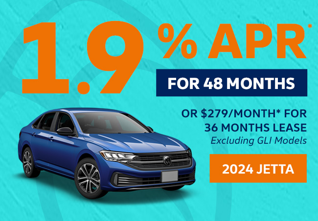 1.9% APR for 48 months on Jetta