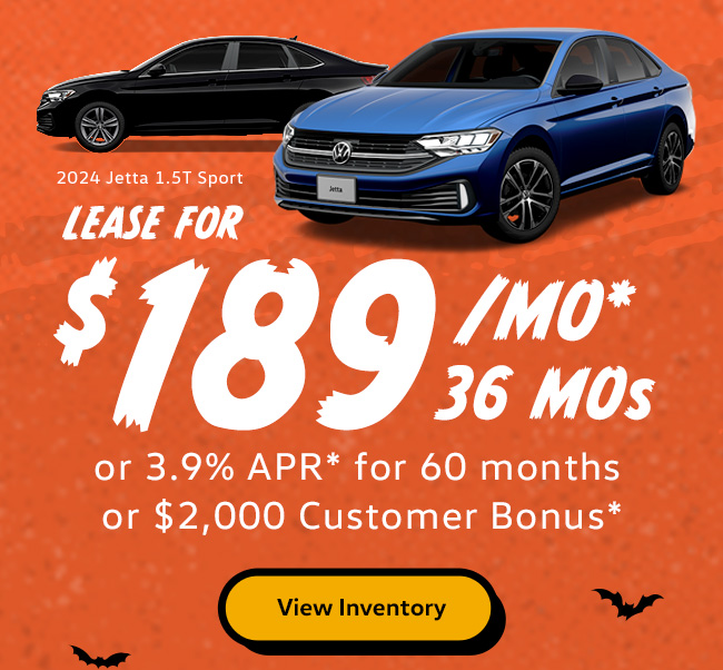 2024 Jetta 1.5T Sport  Lease for $189/mo* for 36 months  or 3.9% APR* for 60 months  or $2,000 Customer Bonus*  