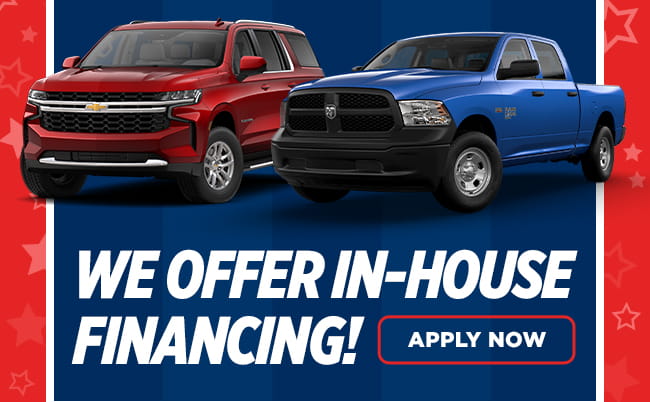 We Offer In-House Financing