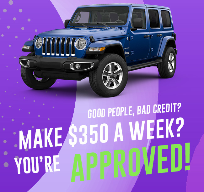 Good People Bad Credit? Make $350 a Week? You're Approved