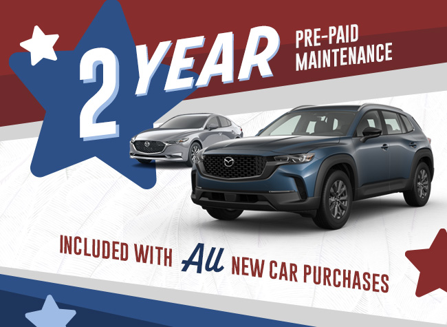 2 Year Pre-Paid Maintenance Included with ALL New Car Purchases