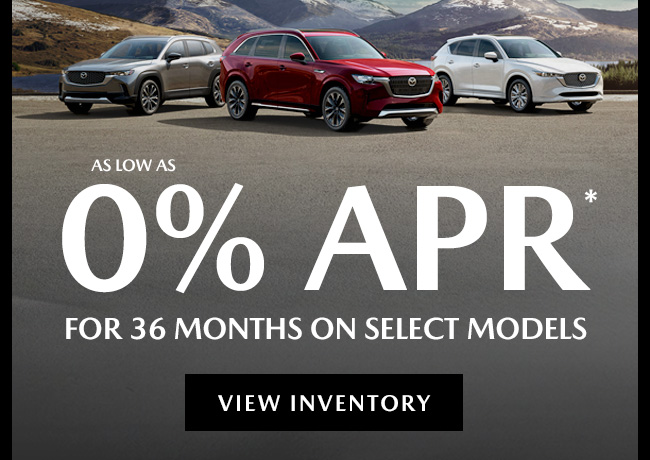 as low as 0% APR* for 36 months on select models