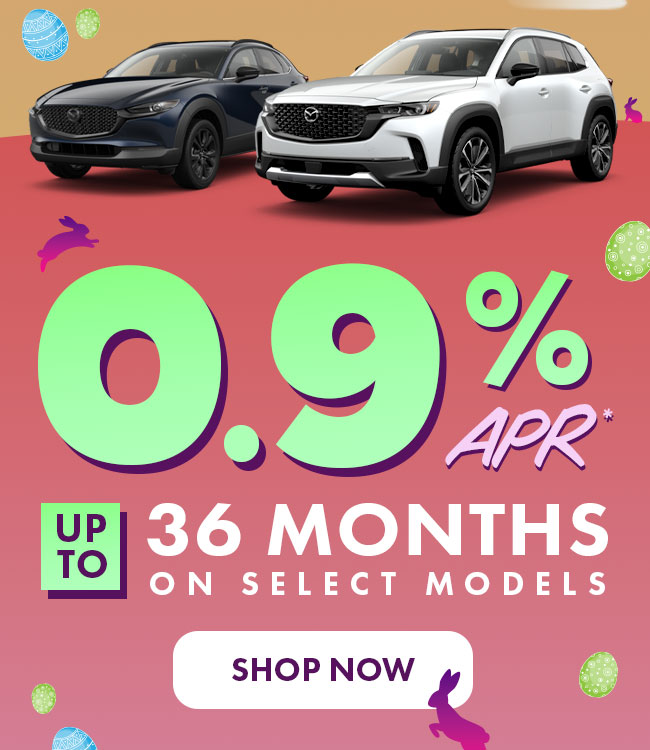 0.9% APR* up to 36 months on select models