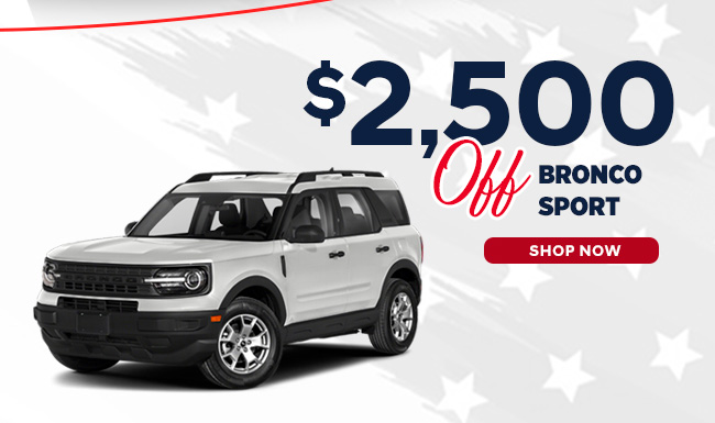 $2,500 off Bronco Sport