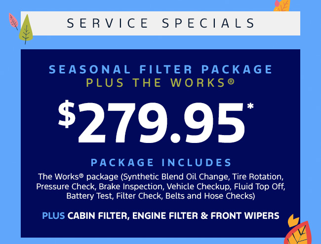 Service Specials | Season Filter Package