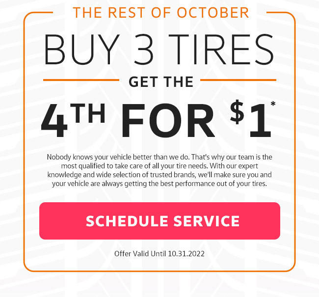 Buy 3 Tires, Get the 4th for $1