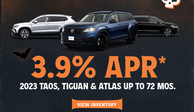3.9% APR 2023 Toas, Tiguan, Atlas up to 72 Months