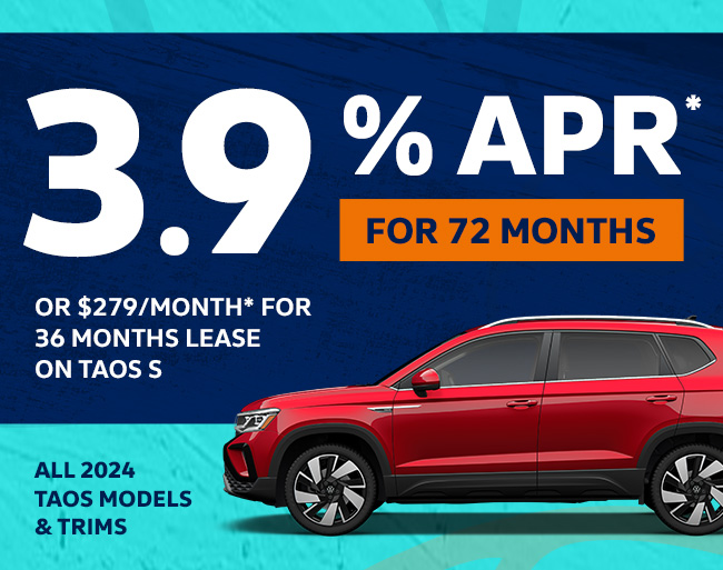 3.9% APR for 72 Months on Taos