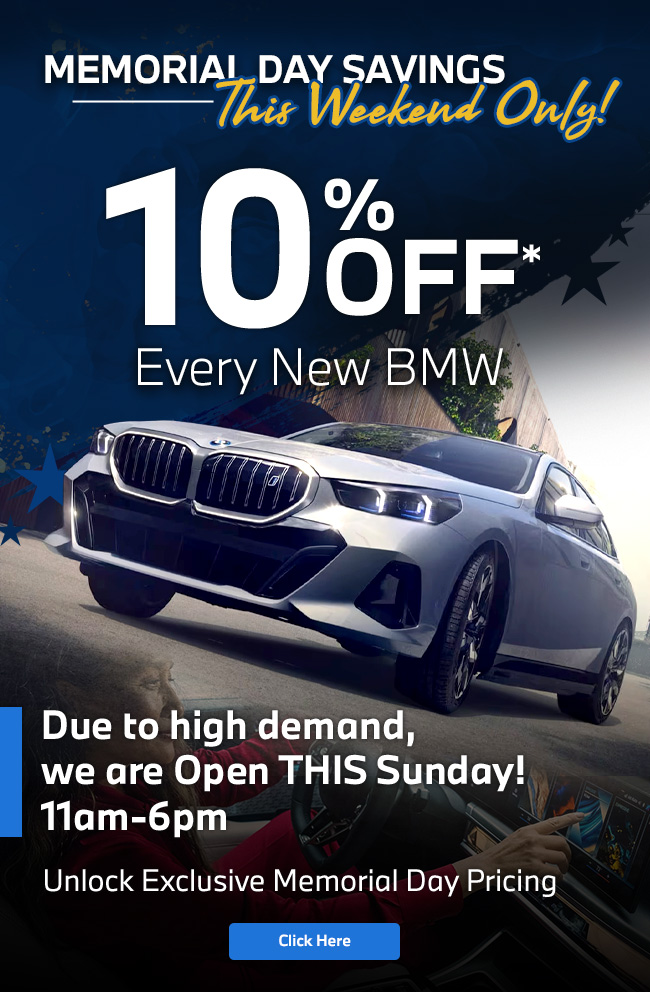 10% Off Every BMW | Open Sunday