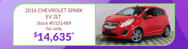 2016 Chevrolet Spark EV 2LT for $14,635*