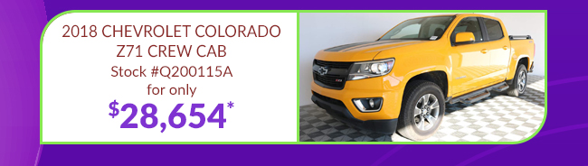 2018 Chevrolet Colorado Z71 Crew Cab for $28,654*