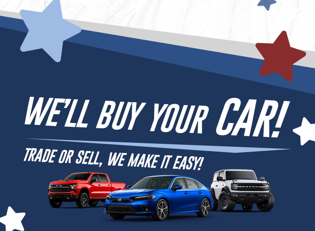 WE'LL BUY YOUR CAR!